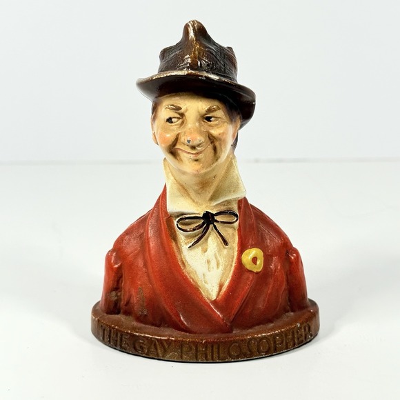 Other - Vintage The Gay Philosopher Bust Figurine Chalkware Art Statue Retro